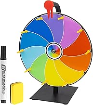 Mineup Glücksrad zum Drehen, 30cm Glücksrad zum Selbstgestalten, 10 Slots Glücksrad Spielzeug mit Radiergummi und Markierstift, Drehrad Glücksrad für Partys, Kneipen, Messen und Karnevalen