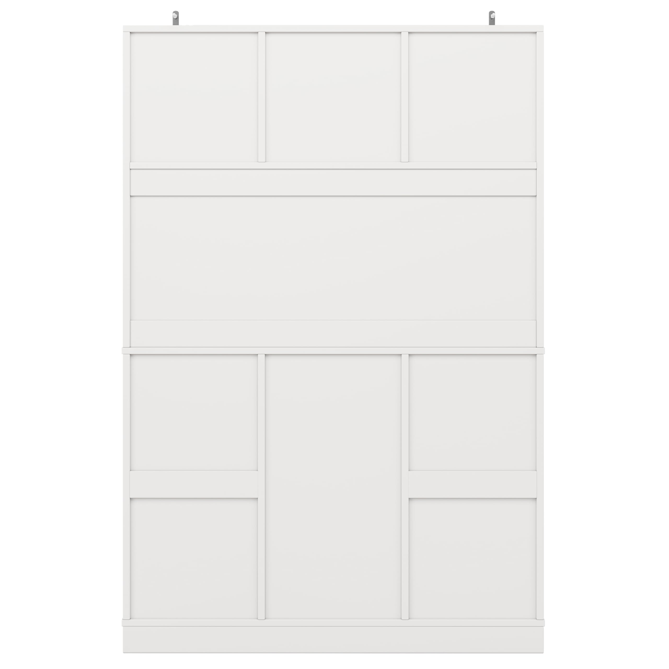 Kebnor Küchenschrank mit verstellbaren Ablagen & Weinregal,Hochschrank Küchenbuffet mit 4 Türen & 2 Schubladen,Sideboard für Küche & Wohnzimmer,Buffetschrank Weiß