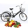 MUCSAH Bike Three Wheel Bike, Adult Tricycle 24 inch Adult Bicycle High Carbon Steel Frame 3 Wheel Bikes with Shoppibasket Three Wheel Cruiser Bike for Seniors Women Men Cycl #2