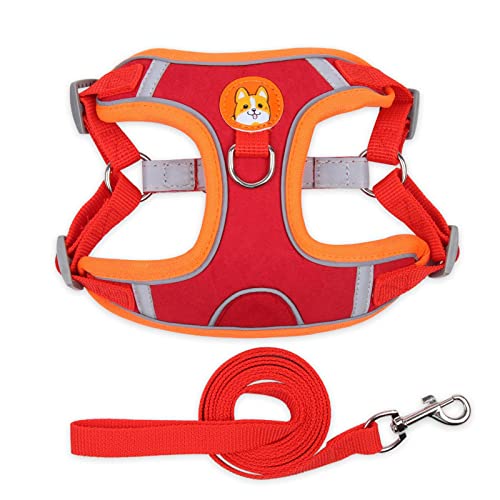 Watreketal Correa de pecho para mascotas pequeñas, a prueba de escapes, tipo chaleco, arnés de cuerda de tracción reflectante, collar de perro, cuerda de tracción para perro