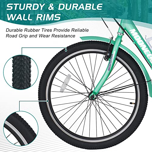 Docred Adult Tricycles, 7 Speed Adult Trikes 20/24/26 Inch 3 Wheel Bikes For Adults With Large Basket For Recreation, Shopping, Picnics Exercise Men's Women's Cruiser Bike #TOP1