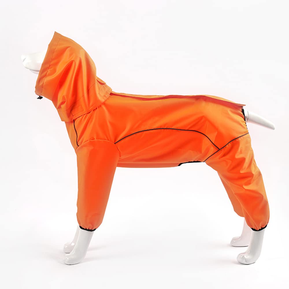 Płaszcz przeciwdeszczowy dla psów, Wodoodporne ubrania dla psów Duży płaszcz przeciwdeszczowy psa Pug Buldog francuski Wodoodporny All-Inclusive Pet Supplies(Orange,L)