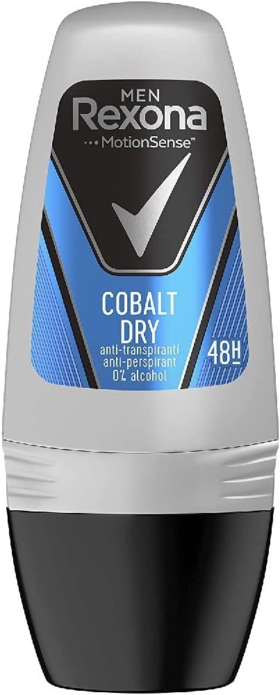 Rexona Cobalt Dry Deodorant Roll On Anti-transpirant voor heren, 50 ml