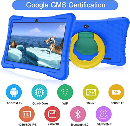 Kids Tablet, 10 Inch Tablet For Kids 64Gb Rom+512Gb Expand Android Tablets, Tablet App Preinstalled & Parent Control Kids Education With Wifi, 8000Mah Batery, Dual Camera, Netflix, Youtube #TOP3
