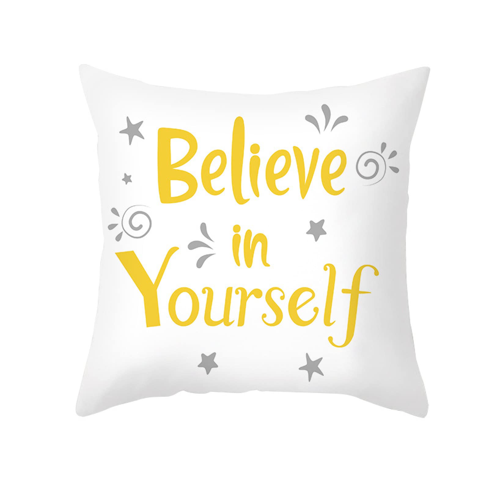 Cushion Covers Yellow Print Pillow Cases Soft Linen Cushions with Covers Included Washable Sofa Cushions with Invisible Zip Pillowcase Breathable Pillow Cover 60x60 Cushion Cover 1 Pack