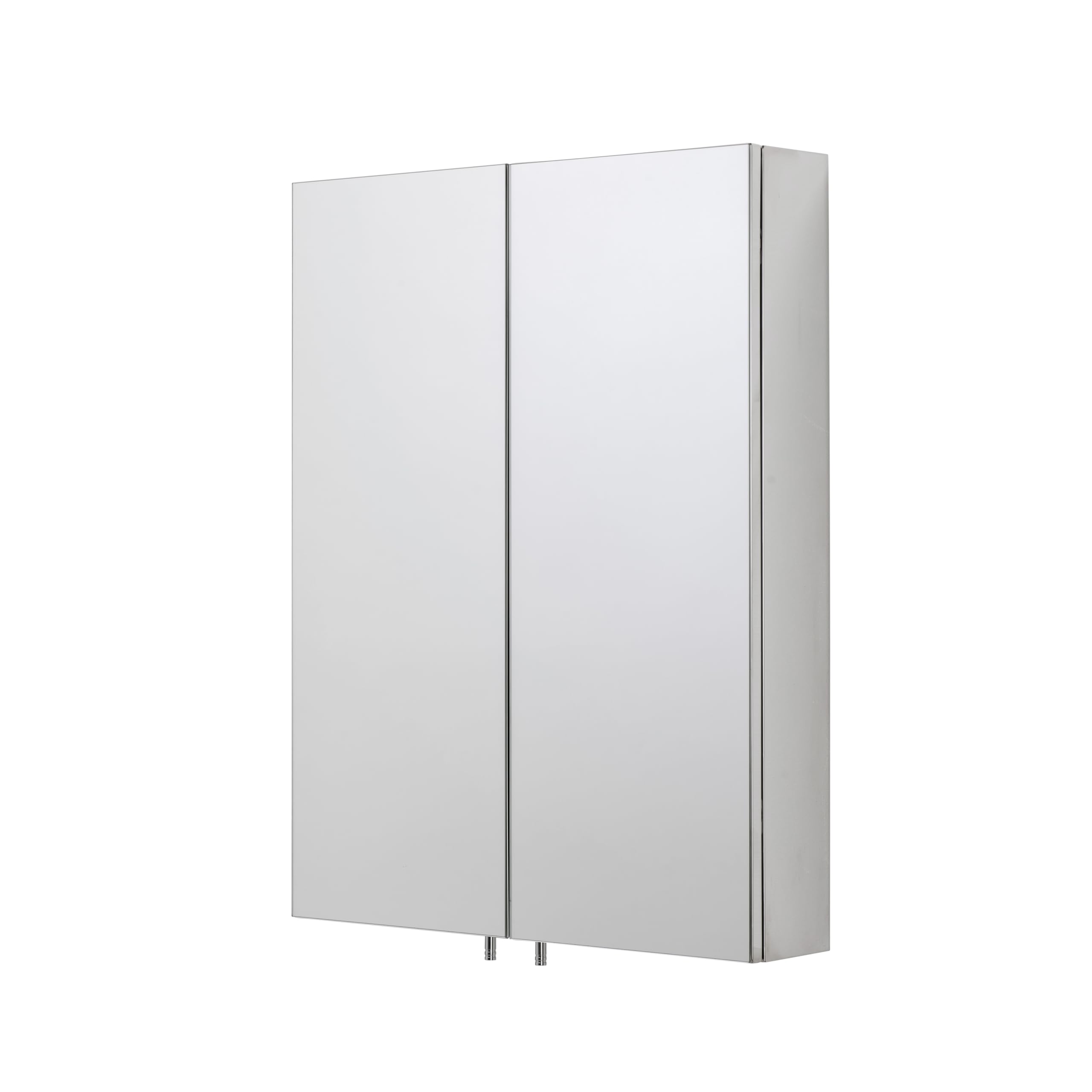 Croydex Stainless Steel Anton Bathroom Mirror Cabinet - Medium Double Door Bathroom Sink Cabinet With Two Adjustable Shelves And Fully Assembled (67X50cm)