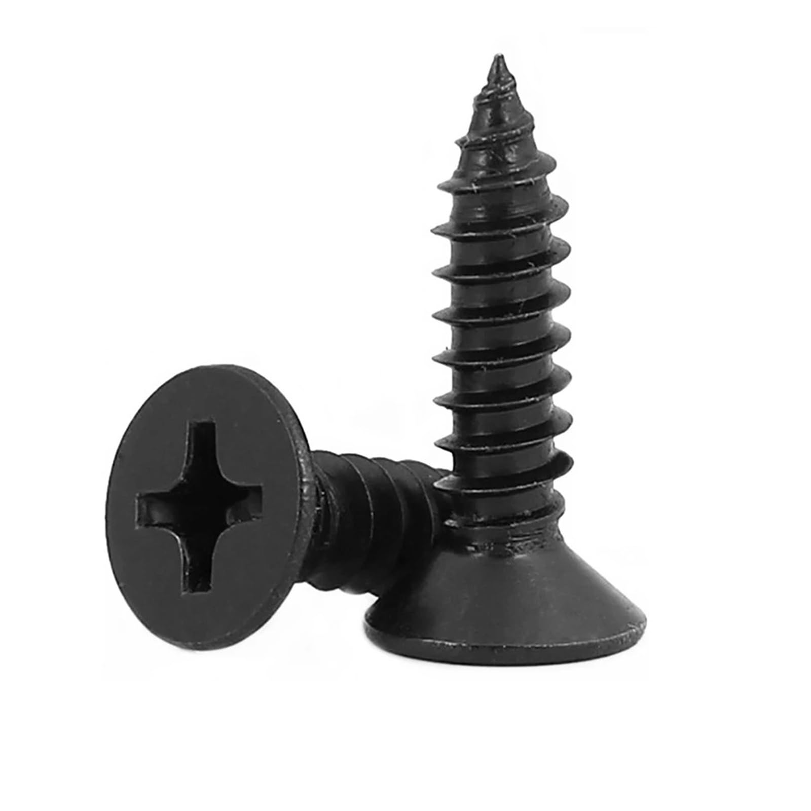 Tornillos Tornillos autorroscantes Tornillo de Ace 100 Tornillos autorroscantes de Cabeza avellanada Plana en de Acero al Carbono Negro M3 for Uso eléctrico o en Madera(M3 x100pcs*30mm)
