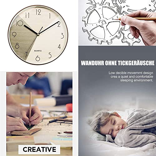 Image of Wall Clock 12 inch Silent Quartz Decorative Wall Clock Non-Ticking Classic Digital Clock Battery Operated Round Easy to Read Handheld Complete Home /Kitchen /Bedroom (414)