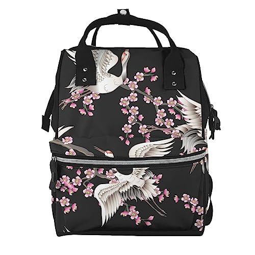 Sac à dos ordinateur portable grues japonaises cartables décontractés sacs de momie