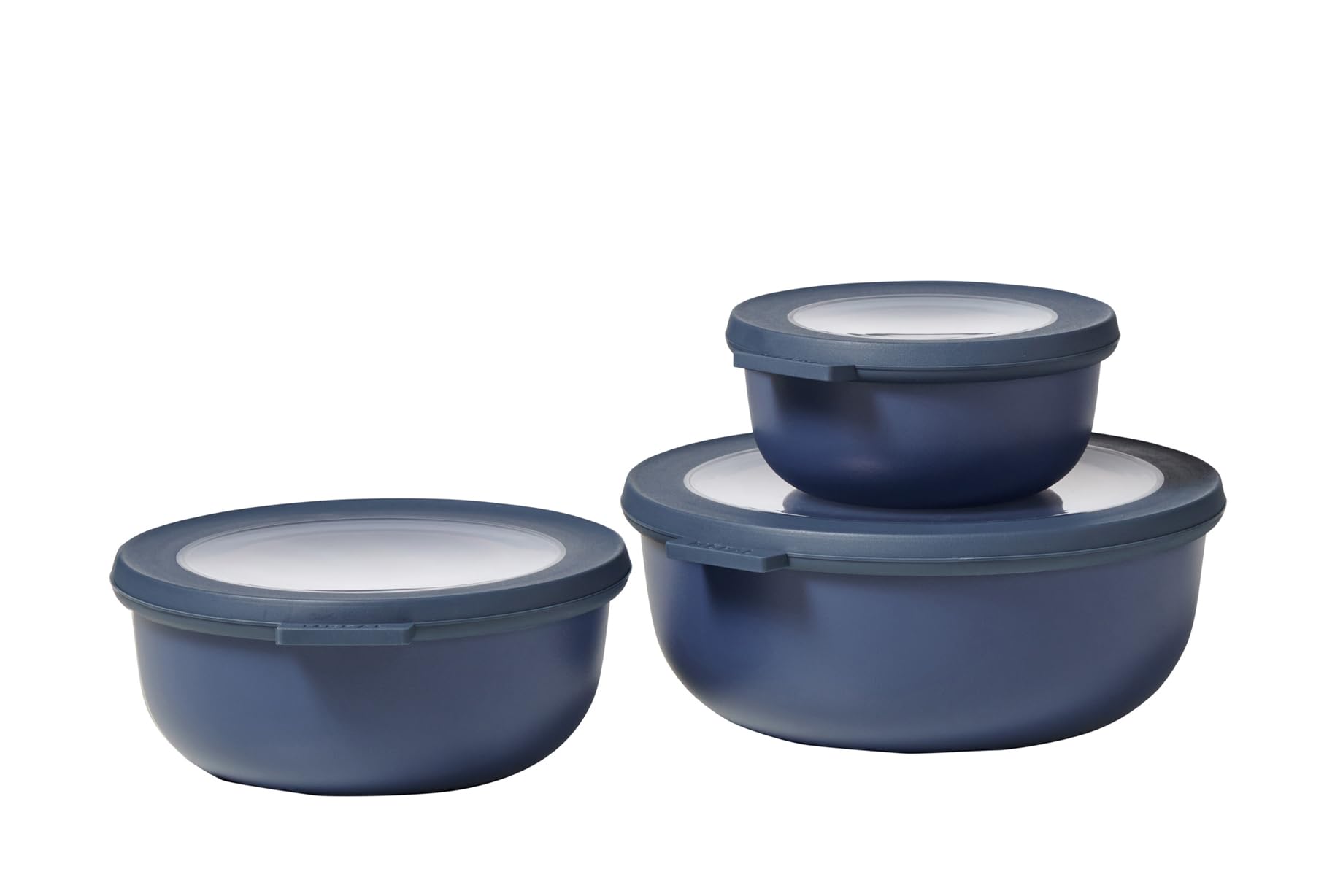 Mepal Set Cirqula Round 3 Parça Yuvarlak Saklama Kabı (350+750+1250) - Nordic Denim