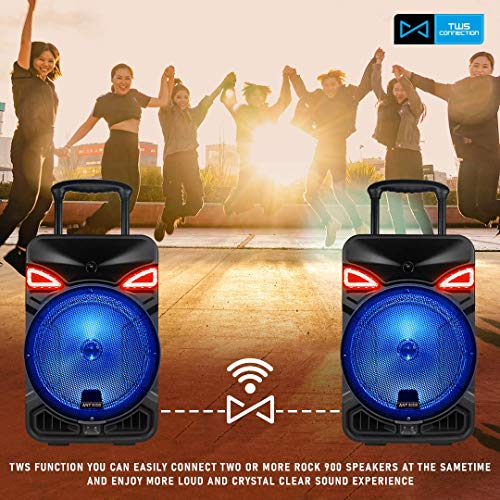 Image of Ant Audio Rock 900 Trolley Party Speaker with Karaoke with FM Radio, Micro SD Card, USB, Wired & Wireless Mic, LED Lights & 12inch (30.48 cm) Subwoofer - 90 watt