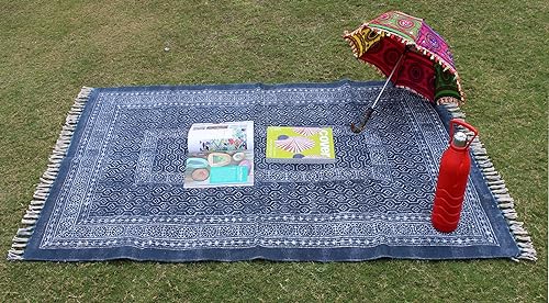 Tapis géométrique fait main coton imprimé pour sol de salon - 5