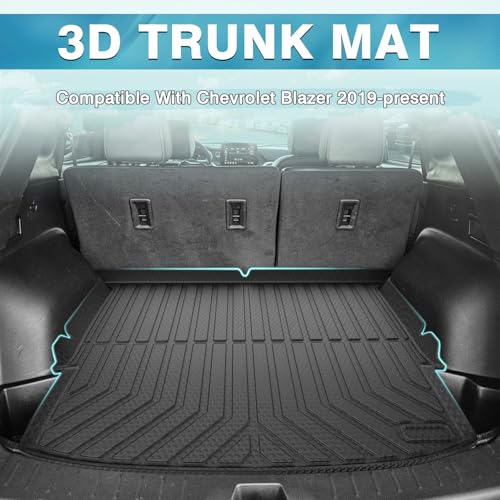 Image of Mixsuper Cargo Liner for Chevrolet Blazer 2019-2024 2025 2026, Trunk Mat for Chevy Blazer Accessories All Weather Cargo Mat Rear Trunk Liner Black