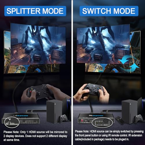 4K 60Hz HDMI 2.0 SplitterARC eARC for Soundbar HDMI Switch Bi-Direction 1 in 2 Out or 2 Input to 2 Output SPDIF 5.1CH Audio Extractor CEC - HDMI Down Scaler 4K 1080P Sync by ROFAVEZCO - Image 4