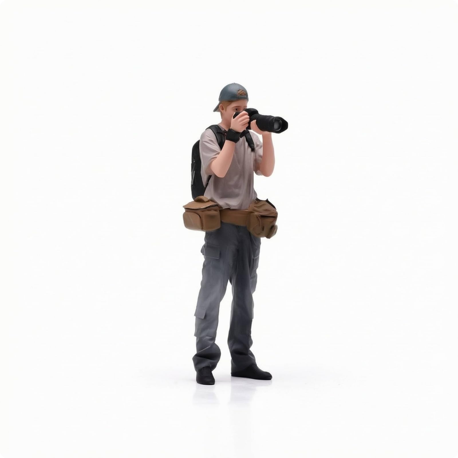 harayaa Miniaturfigur Figur Modell Resin Sammlerfigur Diorama Zubehör Detailreich mit Rucksack Taschen Gesichtszügen Handbemalt für Miniaturlandschaft, 1/18