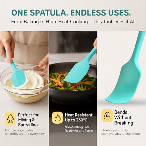 Image of NAALSA GLENZ Silcione Spatula for Cooking and Baking, Full Body Silicone with Steel core, Non Stick 28cm Length 11inch (1pc Spatula)