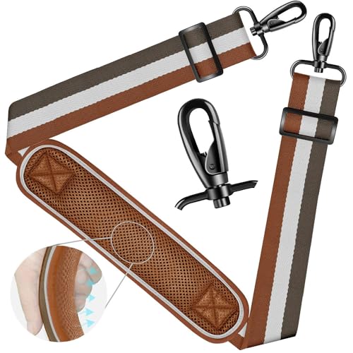 Image of ZINZ Shoulder Strap - 59 Inch Universal Heavy-duty Adjustable Strap with Ultra-thick Fixed Breathable Pad for Laptop, Gym, Camera Bag and More - Stripe-YWG
