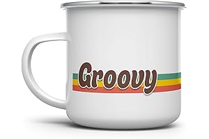 Groovy Retro Camper Enamel Mug: Coffee's Adventure Companion