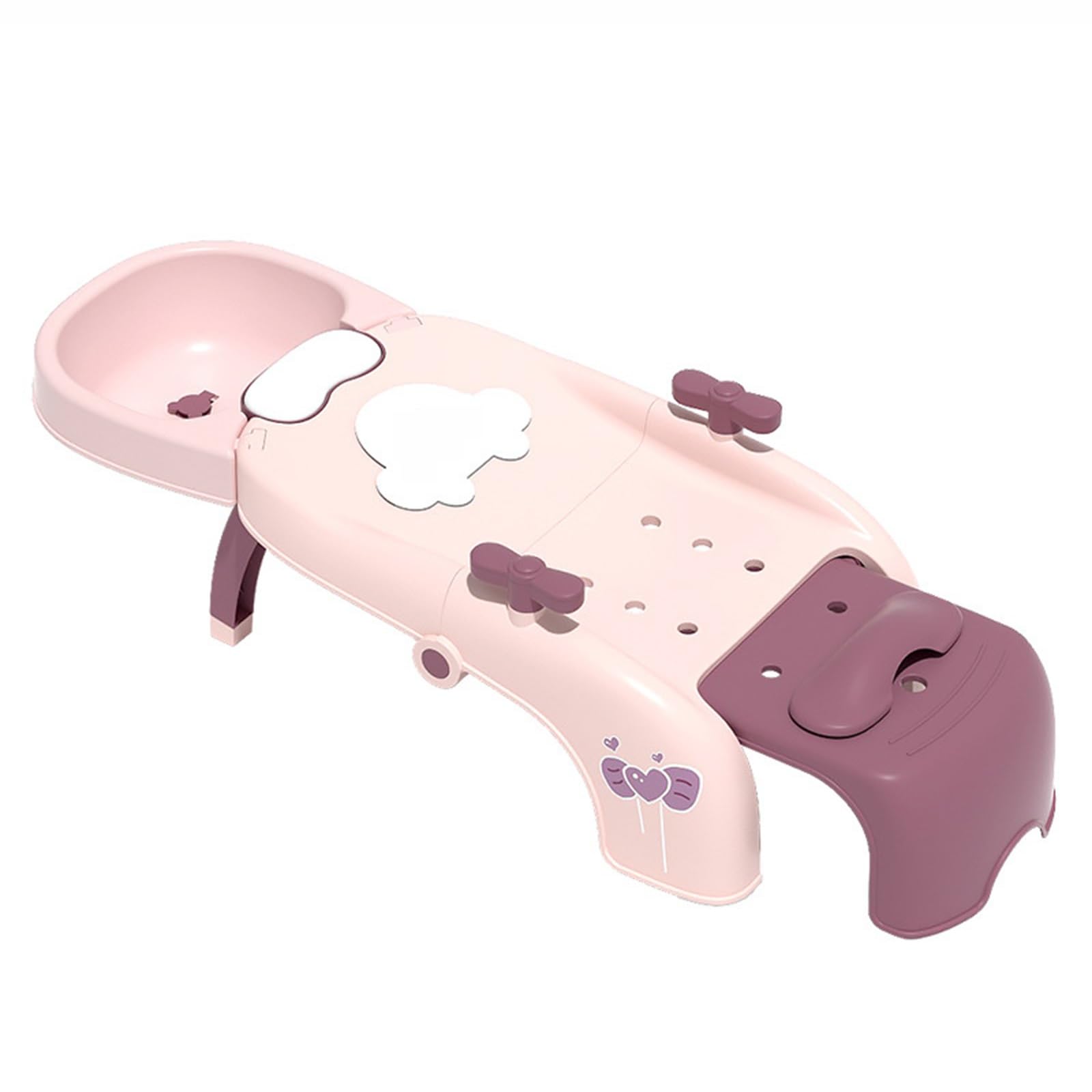 Foldable Reclining Shampoo Chair Tilting Baby Bath Chair with Headrest Suitable for Bathrooms and Salons