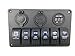 Pactrade Car RV Truck 6 Gang Blue LED Switch Panel USB Charger Voltmeter Power