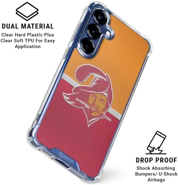 Skinit Clear Phone Case Compatible with Galaxy S25 - Officially Licensed NFL Tampa Bay Buccaneers Vintage Design