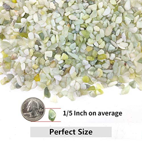 Image of YISZM 2LB Succulent and Cactus Pebbles, 1 /5 Inch Jade Natural Decorative Polished Stones, River Rocks for for Indoor Plants, Vases, Planters and Outdoor Gardening