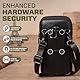 hengwin Multifunktionale Echtleder Doppel Reißverschluss Taschen Männer Vintage Look Umhängetasche Handy Gürtel Tasche Telefon Holster für Reisen, Outdoor Aktivitäten (Schwarz)