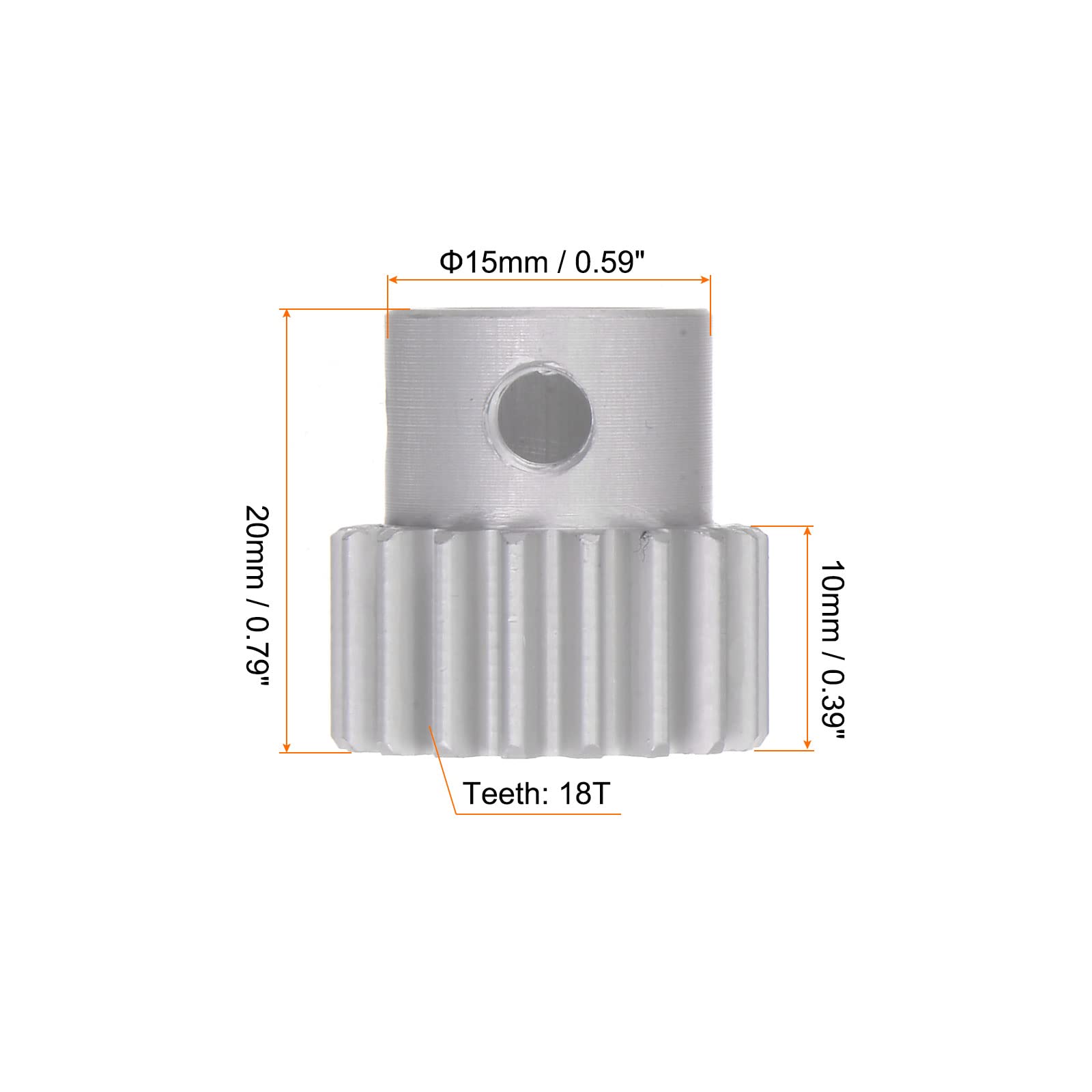 Sourcing Map Stufen-Stirnrad 60T, Modul 1, 10 Mm Bohrung – Alu, 20° Druckwinkel, Für Getriebe & Schleifer