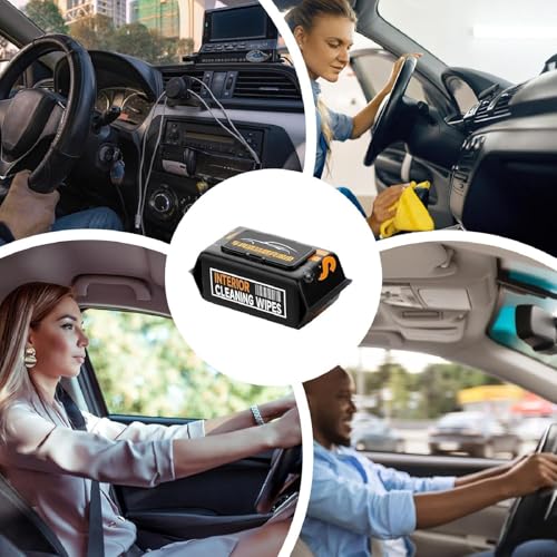 Image of YANCI Car Interior Cleaning Wet Cloth Wipes, Wet Cloths for Dashboard Polish, Scratch Remover Tissue, Car Cleaning Wipes for Car Leather Seat, Accessories Dust Wipe (1 Pack - 80 Count)