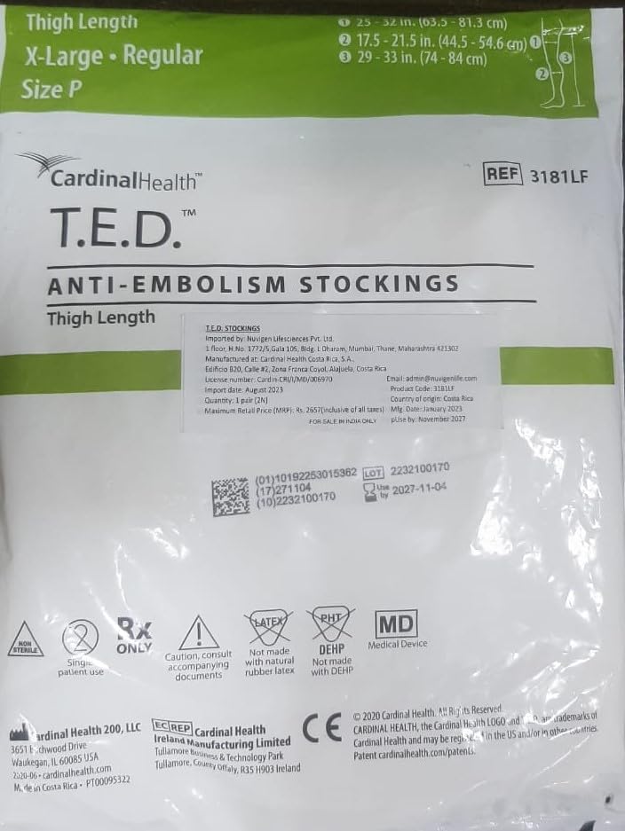 T.E.D. Thigh Length X- Large , Regular Size P stockings (B0DH58B9P7) Amazon Price History, Amazon Price Tracker