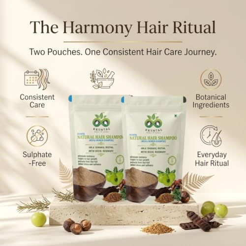 Image of Natural Hair Wash Powder - Value Duo (Pack of 2, 400 g) | Amla, Reetha, Shikakai, Methi & Rosemary | Helps Reduce Hair Fall & Dandruff | Sulphate-Free Cleanser for Stronger, Healthier Looking Hair