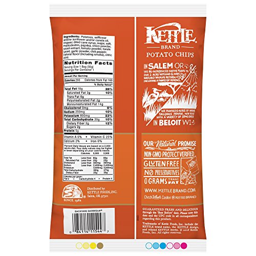 Image of Kettle Brand Potato Chips, Backyard Barbeque, 2 Ounce Bag (Pack of 24)