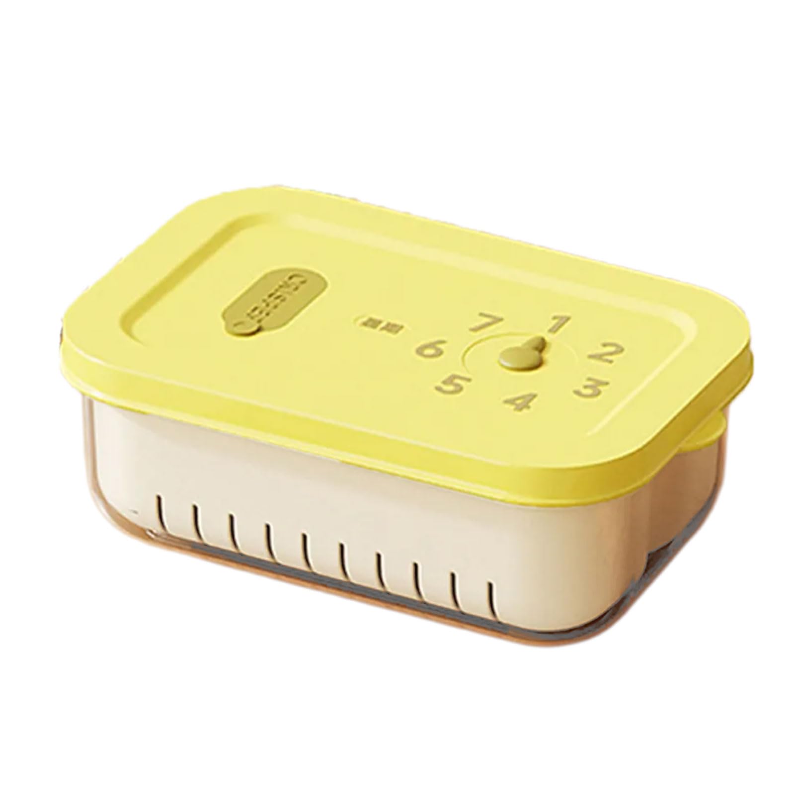 Tsophreniq Fruits and Vegetables Container for Refrigerator Space Saving Sealed Box with Drain Basket Produce Organization Case Eating Organiser
