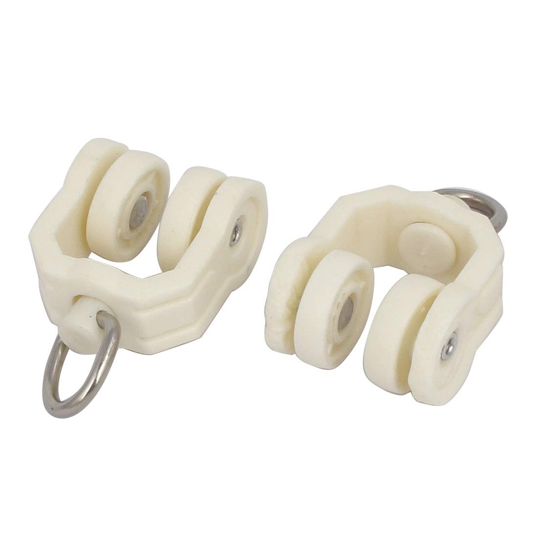 Aexit 14 mm Dia Rueda de plástico Cortina Carril de la Pista Rodillos (Model: H3982IV-7176IM) deslizantes Beige 150pcs