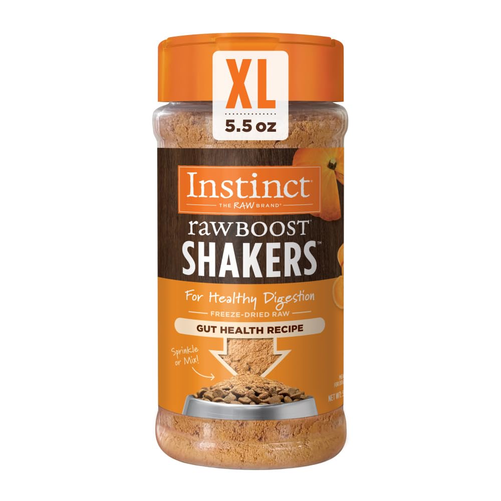 Instinct Raw Boost Shakers, Freeze-Dried Powder, Dog Food Topper, Chicken - Gut Health, 5.5 oz. Bottle