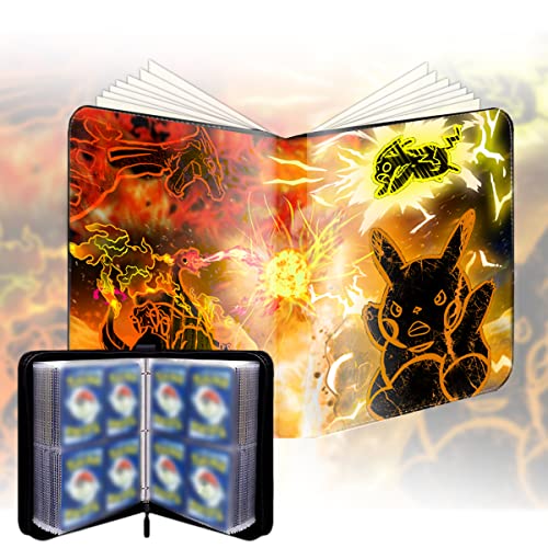 Sammelalbum für Karten 50 Seiten 400 Karten Kapazität Sammelkarten Album PU Tragbar Wasserdicht Karten Halter Heft Ordner Buch kompatibel Ninjago Geschenk für Kinder (Champion)