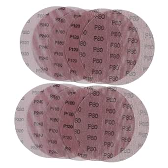 View of Lurrose 10pcs Drywall Sanding Discs Grit Hook and Sandpaper Pads for ...
