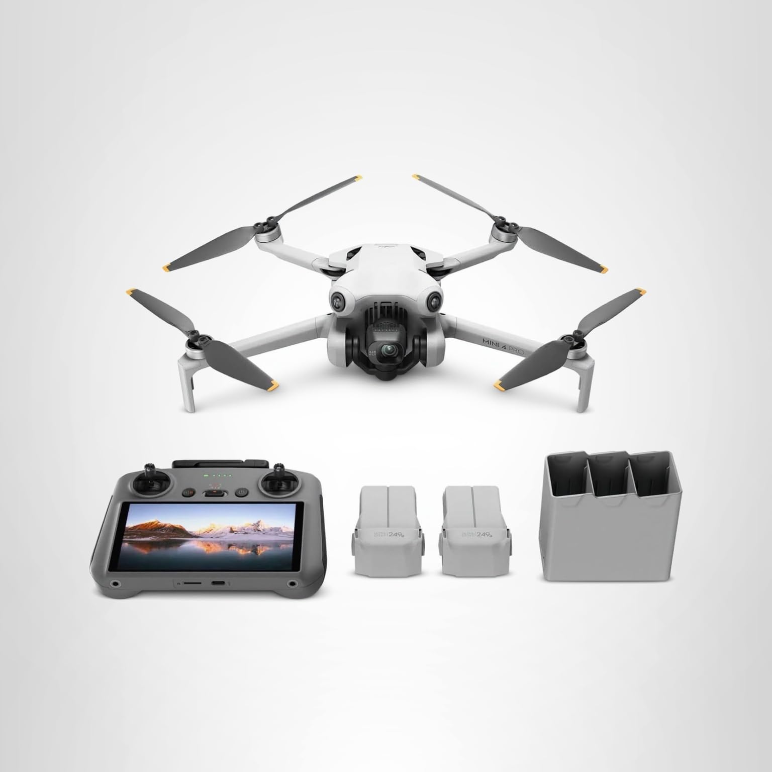 DJI Mini 4 Pro Fly More Combo with DJI RC 2, Drones with Camera for Adults 4K, Under 0.549 lbs/249 g, 3 Batteries for up to 102 Mins Flight Time, Smart Return to Home, Drone for Beginners: Mini 4 Pro Fly More Combo (DJI RC 2)
