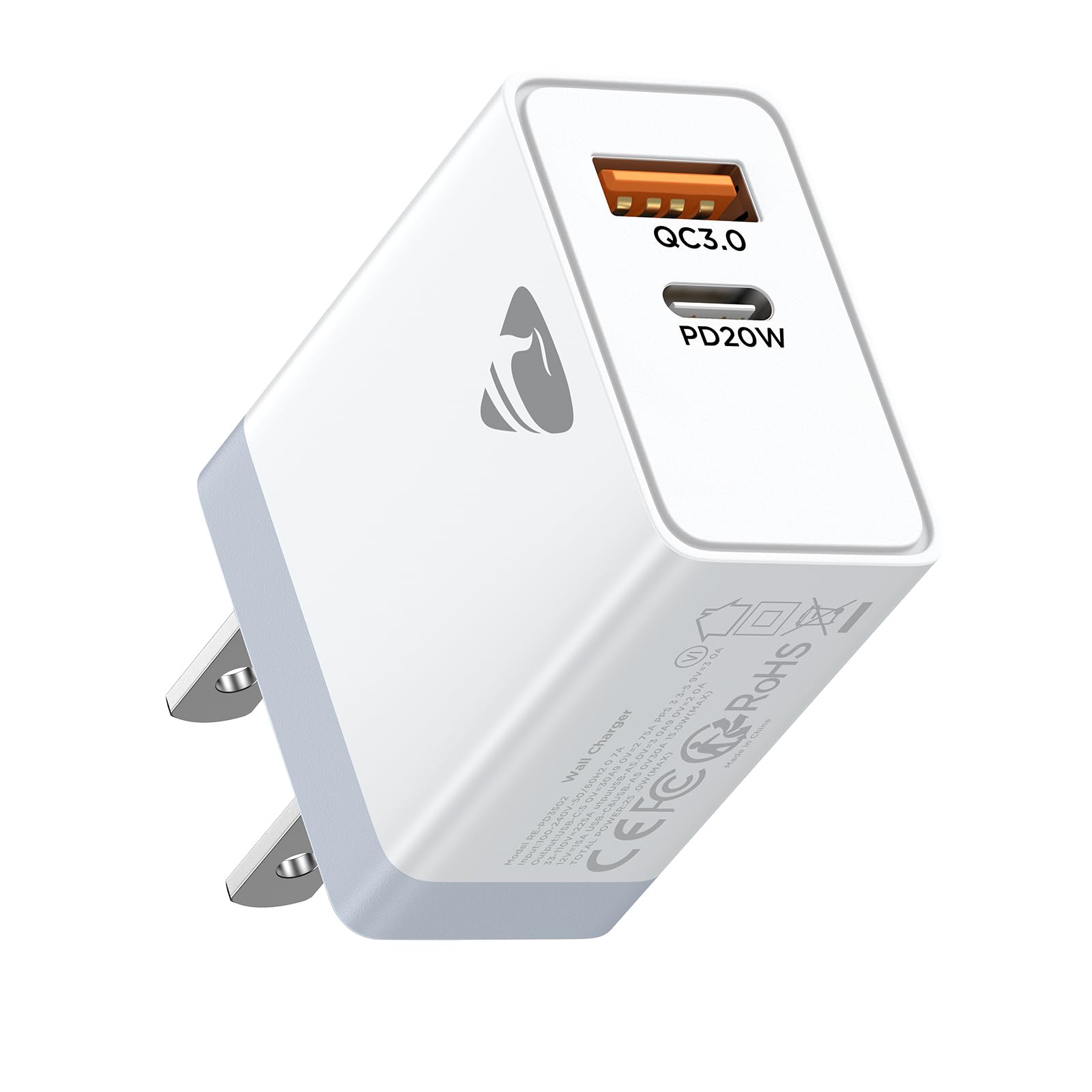 USB C Charger Block 20W Fast Charging Dual Port Type C Wall Charger USB Wall Plug Power Adapter Multiport Type C Charging Block Cube Compatible with iPhone 16 15 14 13 12 11 Pro Max XR XS 8, Samsung