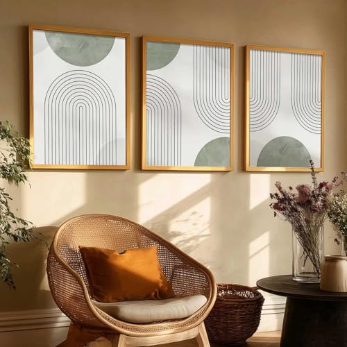 Image of kotart Painting Boho Wall Art Home Decoration Paintings With Frame For Living Room Bed Room Hotel Wall Decor Digital Reprint Set of 3 (10X13 inch)
