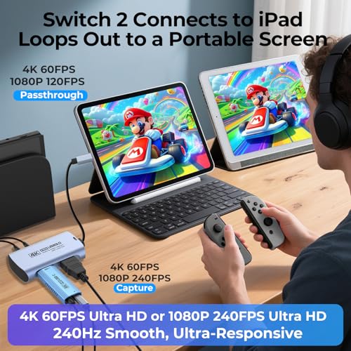 Boîtier d'acquisition HDMI 4K 60FPS pour connecter une console sur Pad - 5
