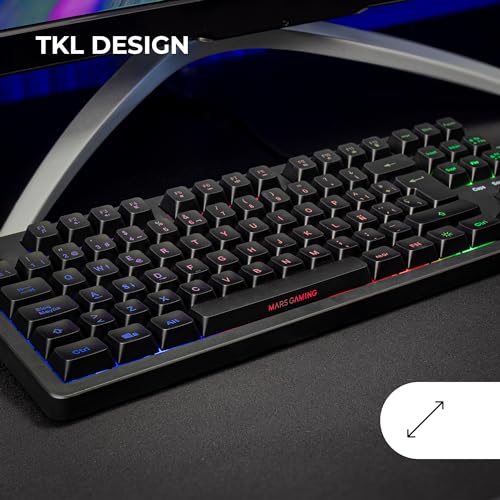 MK023, Tastiera Gaming TKL, Tecnologia Ibrida H-Mech, Illuminazione FRGB Rainbow, Anti-ghosting, Compatibilità Universale, Nero, Lingua Portoghese - Tastiera gaming - Immagine 1