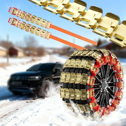 SilverChry 2Pcs Catene da Neve, Universali Catene Auto di Emergenza Antiscivolo,...