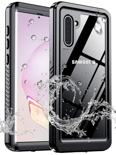 MOZOTER for Samsung Galaxy Note 10 Case Waterproof,[IPX8 Underwater Case][Full Body Shockproof & Military Dropproof] Clear Sound Quality Built-in Screen Protector for Samsung Note 10 6.3 inch-Black