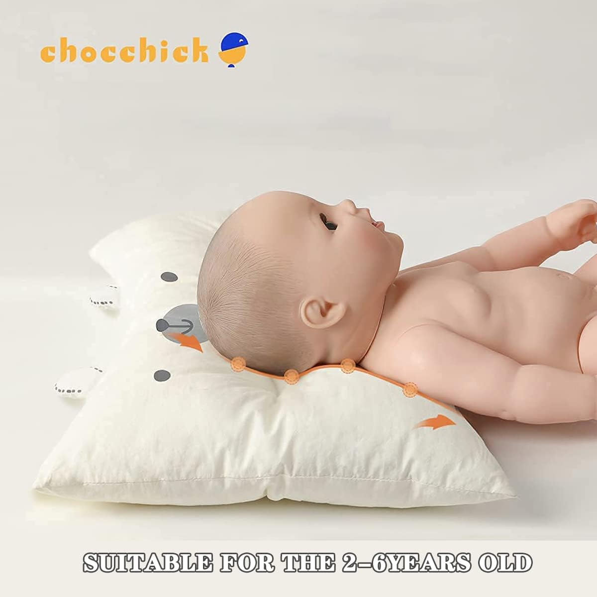 ChocChick Toddler Pillow, Soft Hypoallergenic Baby Pillows, Machine Washable, 20X12'' Child Cute Animal Design, Perfect for Kids Sleeping Pillow,Baby Crib (Bear) : Baby