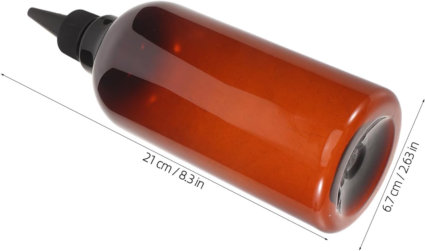 Ipetboom 2pcs Plastic Applicator Bottle for Hair Dye, 17oz Refillable Brown