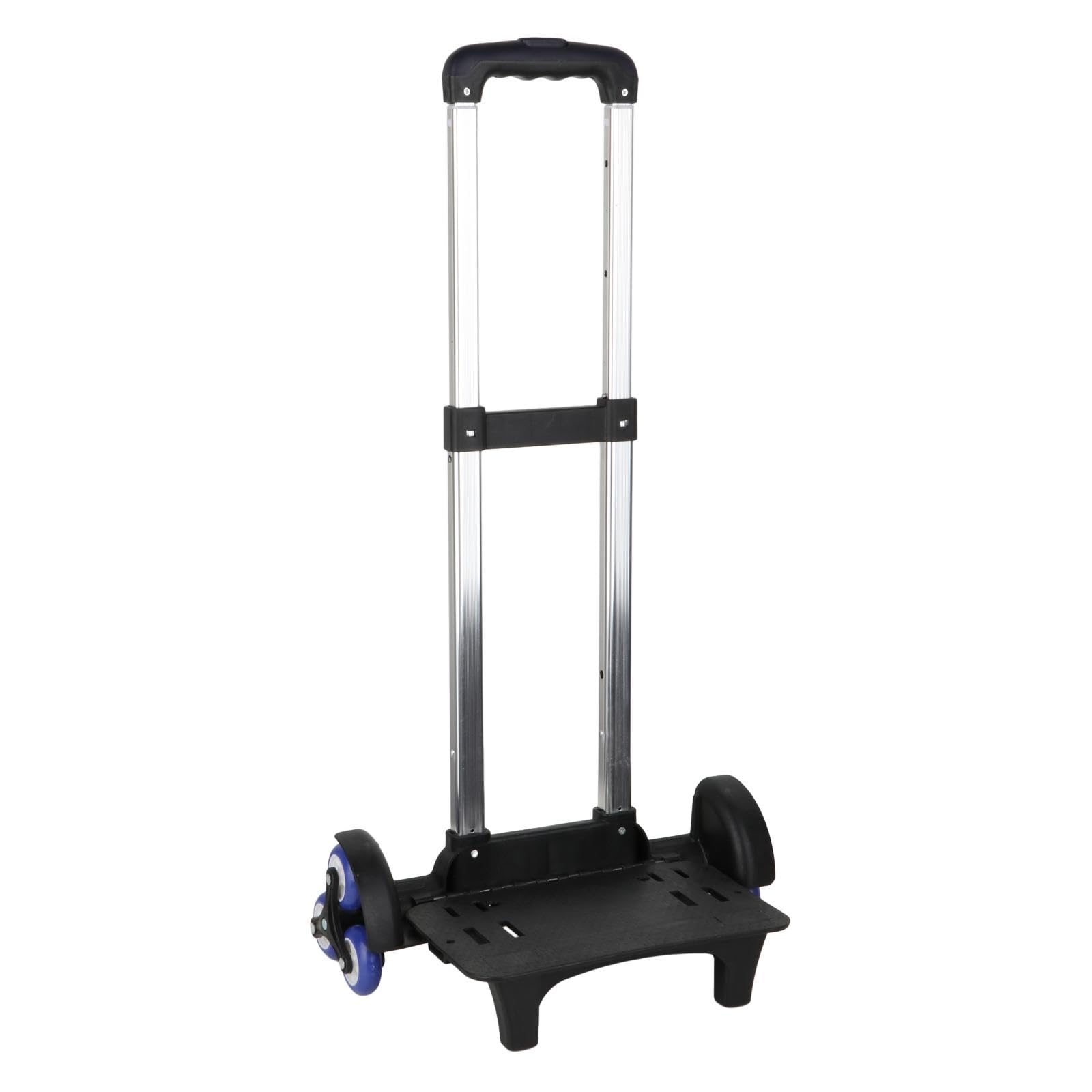 harayaa Stair Climber Folding Hand Truck Aluminium Trolley with 6 Wheels for Fishing Shopping, Black
