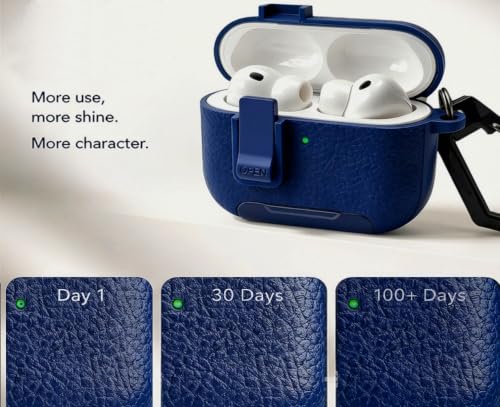 Image of for Leather AirPods Pro 3 Case 2025| Cute iPod Air Pods Pro 3 Case with Magnetic Lock | with Phone Holder & Keychain | Airpods 3 Pro Cases for Man Women(Model A2700 /A2931)(Blue)