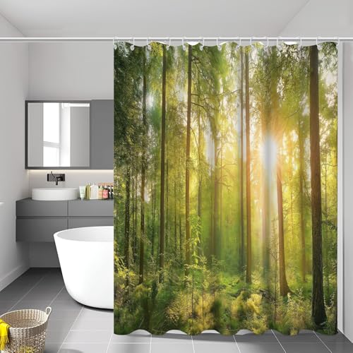 Rideau douche lavable en machine 180x180 imperméable avec crochets - 2