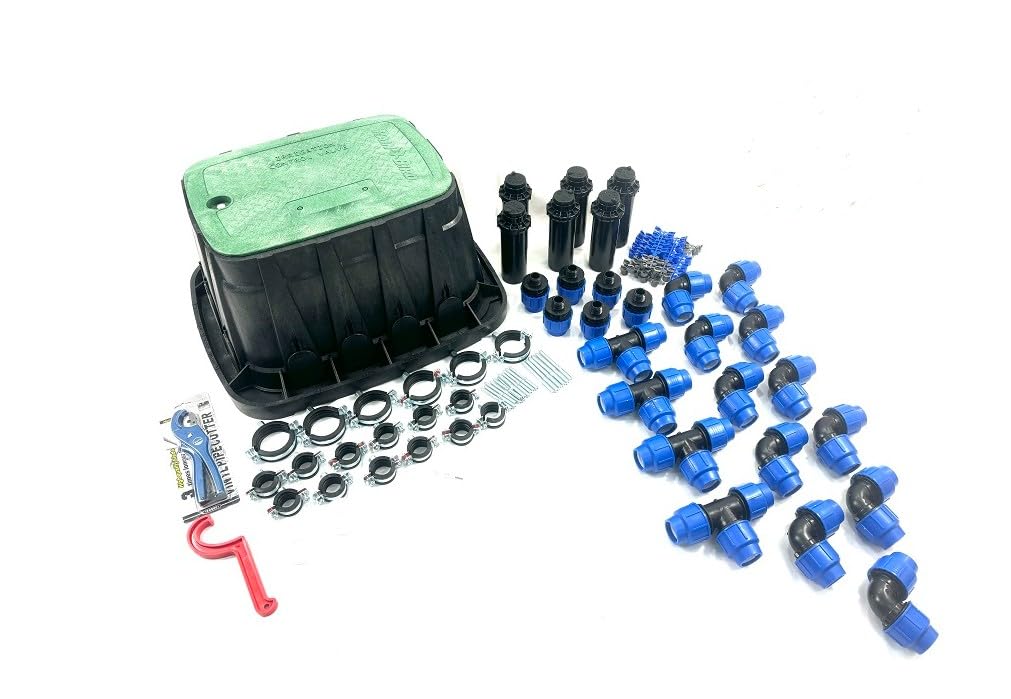 Komplett-Set für manuelle Reitplatzberegnung - 20 x 40 m Reitplatzbewässerung mit Hunter Sprinkler
